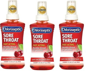 Chloraseptic Cherry Sore Throat Spray 6 Oz X 3 Packs - Picture 1 of 1
