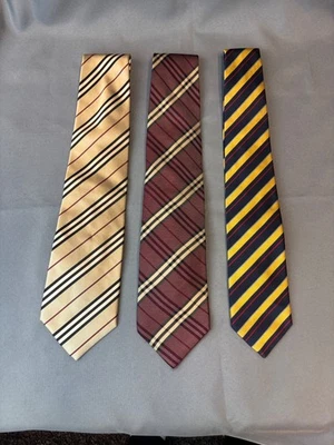Corbatas para hombre Burberry of London/de colección de diseñador Burberry 100 % seda - Lote de 3 Foto 1 de 4