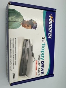 Memorex Lecteur de disquettes USB données externes ordinateur portable 1,44 Mo double 720 Ko simple - Photo 1/6