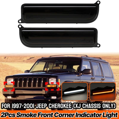 2x luces intermitentes delanteras tintadas luz de estacionamiento para Jeep Cherokee XJ 1997-2001 Foto 1 de 4