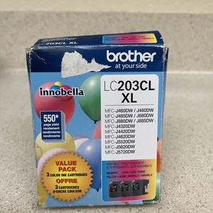 Nuevos cartuchos de tinta originales Brother LC203XL amarillo cian magenta 3PK - Imagen 1 de 3