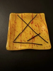 Studio Art Schmelzglas Schmuck Bonboniere gelb - Bild 1 von 3