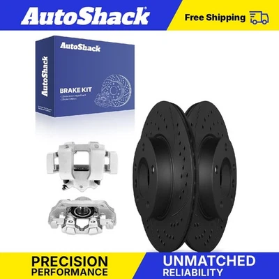 Front Drilled Slotted Brake Rotors Calipers for BMW 320i 328i xDrive 2.0L Foto 1 de 4