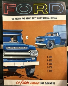 Original 1959 Ford Medium & Heavy Duty Truck Sales Brochure 500 600 700 800 - Picture 1 of 14