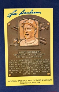 LOUIS LOU BOUDREAU ~ Tarjeta postal firmada/autografiada de béisbol HOF ~ Sin certificado de autenticidad - Imagen 1 de 7