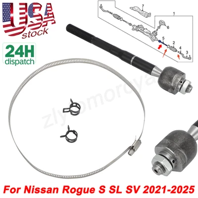 For 2021-2025 Nissan Rogue S SL SV Front Inner Steering Tie Rod End LEFT / RIGHT - Image 1 of 4