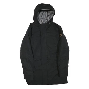 TIMBERLAND Mens Black Outdoor Jacket S Polyester Blend Hooded Zip Plain - Picture 1 of 6