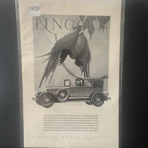 Anuncio publicitario Lincoln All Weather Cabriolet 1928 vintage - Imagen 1 de 2