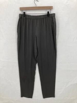 Eileen Fisher Pants Womens Small Gray 100% Silk Tapered Pull On Elastic Waist - Image 1 of 4