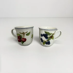 Villeroy & Boch Cottage Tassen Kirschen & Heidelbeeren Porzellan Germany 2er Set - Bild 1 von 5