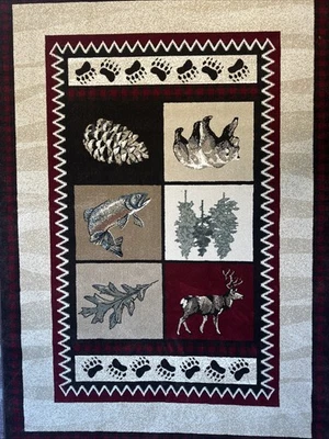 5x8 Area Rug Modern Cabin, Bear - Image 1 of 3