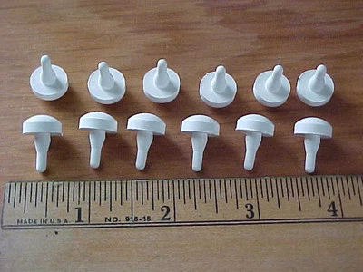 12 RUBBER FOOT white BUMPER feet / plug - 1/2" OD x 1/4" H shaft 3/16" dia