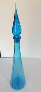 Mid- CenturTall Blue Art Glass Vase Italy - Picture 1 of 5