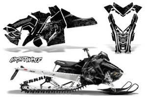Snowmobile Graphics Decal Sticker For Polaris Axys Pro RMK/SKS 15-20 NGTWLF SIL - Bild 1 von 2