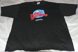 PLANET HOLLYWOOD SEATTLE WA Vintage 1991 NWOT XL Black Cotton Graphic T-Shirt - Picture 1 of 6
