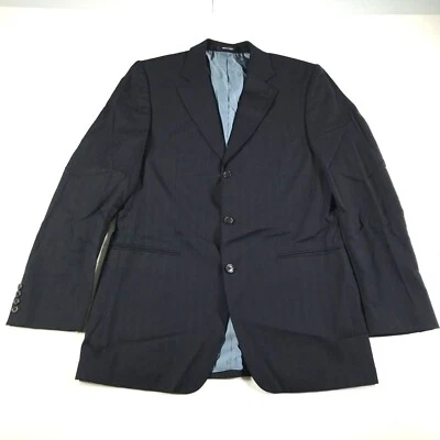 Blazer Hugo Boss Para Hombre 40 L Azul Rayas Lana Ermenegildo Zegna Tres Botones Foto 1 de 4
