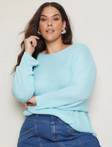 BNWT Size XXL AUTOGRAPH Turquoise Marle 3/4 Sleeve Jumper Knit Top - Picture 1 of 3