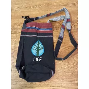 Embroidered Tree Of Life Crossbody Bag Pouch Water Bottle Holder Boho Hippie - Picture 1 of 12