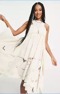 Free People Maxi Top Campi Floreali con Dettaglio Pizzo Tagliato, Taglia Media - Foto 1 di 5