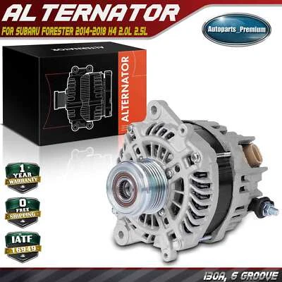 Alternator for Subaru Forester 14-18 2.0L 2.5L 130A CW 6-Groove Clutch Pulley - Image 1 of 4