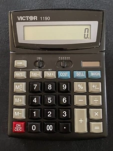 Calculator VICTOR 1190 with dual power - Picture 1 of 3