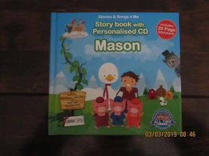 STORY BOOK WITH PERSONALISED CD MASON new - Picture 1 of 1