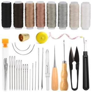 	Leder Nähen Polster Reparatur Set mit Nähahle Nahttrenner Lederhand	 - Bild 1 von 7