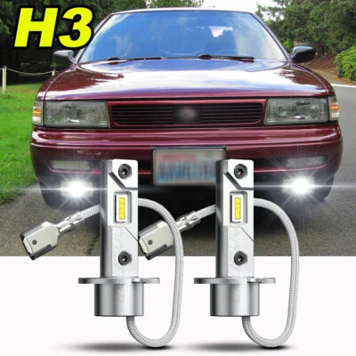 Para Nissan Máxima 1986-1992 1995-1999 6000K H3 Bombillas LED DRL Luz de conducción antiniebla Foto 1 de 4