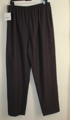 Calça calça regular nova com etiquetas Eskandar tamanho 2 marrom fina 100% lã listra de giz - Imagem 1 de 4