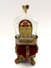 Vintage 1960's CROWN ROYAL Whiskey Bottle Display Holder with Empty 1966 Bottle