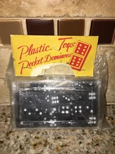VINTAGE PLASTIC TOYS POCKET DOMINOES NEW IN PACK MINATURE DOMINOES #1520 - Picture 1 of 4