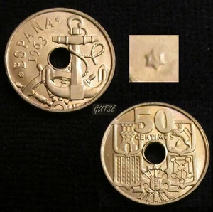 *GUTSE* FRANCO-5, 50 CÉNTIMOS 1963*19-63, BRILLO ORIGINAL, SIN CIRCULAR. - Imagen 1 de 1