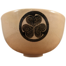 Antique Japanese Satsuma Ceramic Chawan Tea Bowl Repaired Tokugawa Clan Mon