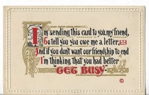 CARTOLINA D'EPOCA - Sto inviando questa mi devi una lettera e meglio ti impegni! Comico - Foto 1 di 2