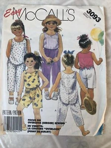VINTAGE MCCALL'S Pattern 3093 Girls Tank Shorts and Capris Size 6 - Picture 1 of 3