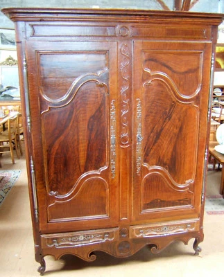 ARMOIRE LORRAINE LUNEVILLE CHENE MASSIF 2 PORTES 2 TIROIRS  EPOQUE DEBUT XIXè - Photo 1/4
