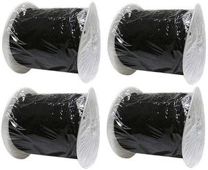 (4) Rollen 5/32 Zoll x 400 Fuß Paracord schwarz Militärqualität 550 Seil Schnur - Bild 1 von 5