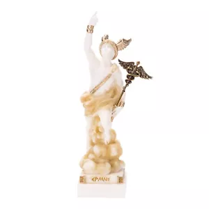 Hermes Mercurio Dio Zeus Figlio Statua romana Alabastro Tono dorato 7 pollici - Foto 1 di 8