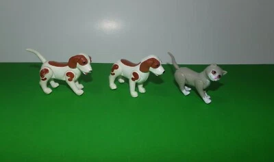 Figura de perro y gato manchado Barbie Mattel antigua 1995 cabeza de bobble 2,5" mascotas  Foto 1 de 2