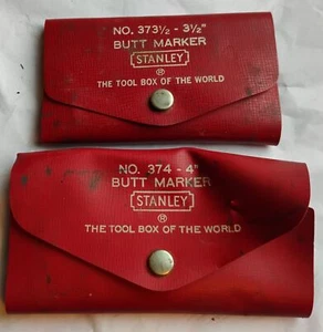 Set /2 Stanley Butt Markers, 373 1/2 - 3.5" & 374 - 4" in Vinyl Cases - Picture 1 of 3