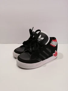 Adidas Toddlers Hard Court High White, Black & Red Sneakers SIZE 7K - Picture 1 of 10