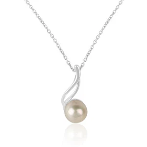 Pearl Gemstone Sterling Silver Beautiful Engagement Pendant Gift For Fiance - Picture 1 of 2