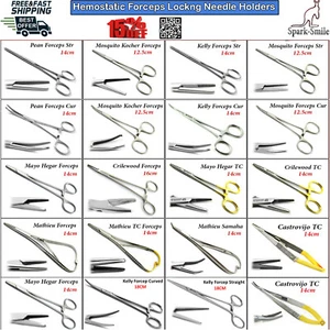 Hemostatic Forceps Locking Artery Locking Surgical Needle Holders TC Castroviejo - Picture 1 of 22