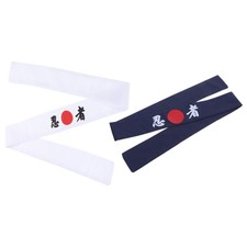  2 PCS Japanese Headband Samurai With Ninja Print Accessories