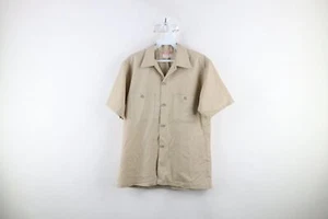 Vintage 50s Big Mac Mens Medium Distressed Work Mechanic Button Shirt Beige USA - Picture 1 of 14