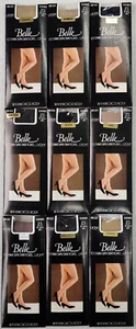 3 Paar Belle 10 Denier Strumpfhosen, Größe Medium 36-42 Hüfte, verschiedene Farben. - Bild 1 von 15