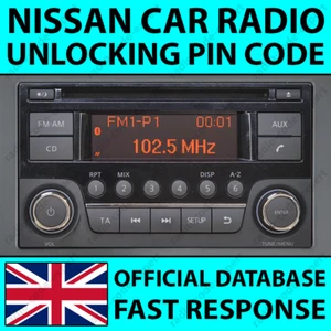 NISSAN RADIO UNLOCK PIN CODE DAEWOO CD JUKE MICRA NAVARA NOTE QASHQAI X-TRAIL - Picture 1 of 5