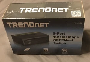 TRENDnet TE100-S5 5-port 10/100 Mbps GREENnet Ethernet Switch Plug and Play NIB - Picture 1 of 3