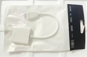 Cable adaptador convertidor blanco 1080P HDMI macho a VGA hembra para PC DVD HDTV - Imagen 1 de 3