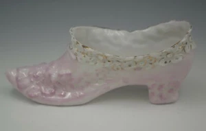 RS PRUSSIA PORCELAIN SHOE BOOT FLORAL MOLD ANTIQUE - Picture 1 of 4